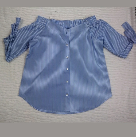 Haute Project Stripped Blue&white Blouse - Picture 2 of 4